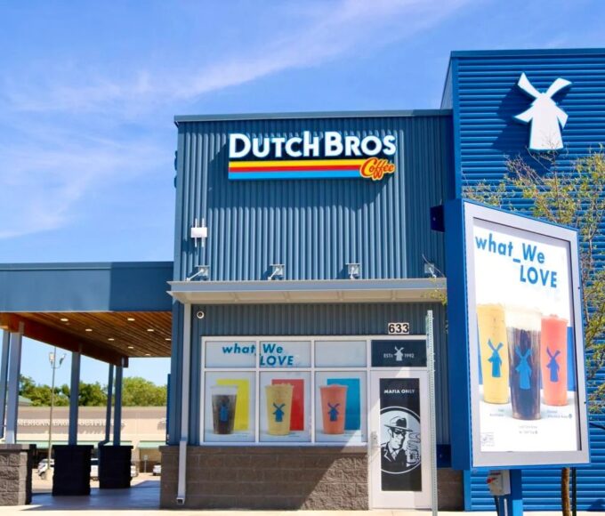 Commercial metal panels on coffee shop