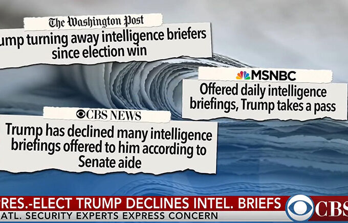 Trump turning way intelligence briefers