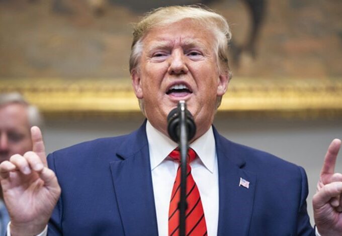 Trump giving a speech