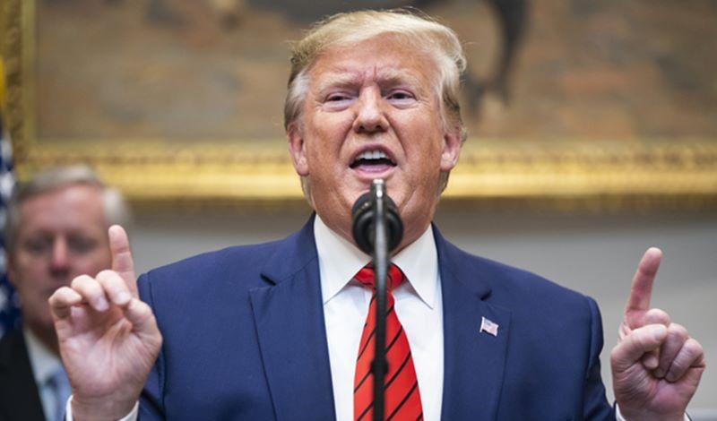 Trump giving a speech