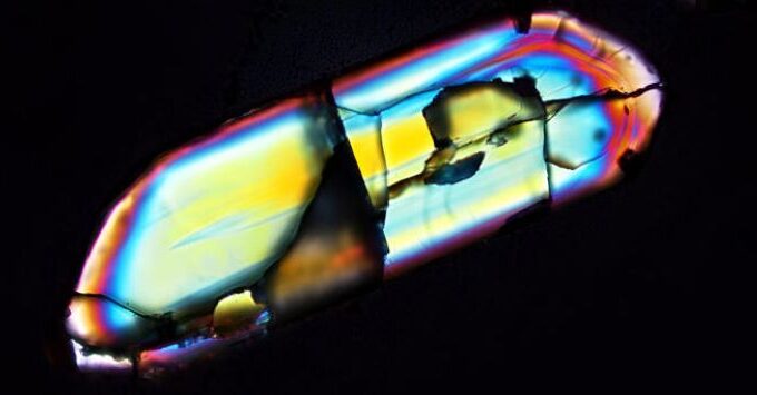 A zircon crystal under the microscope