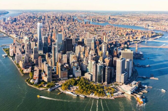 Aerial view of Manhattan in New York City