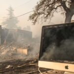 Apple computer destroyed by fire