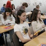 Students use mobile phones