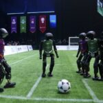 Human Robots play soccer