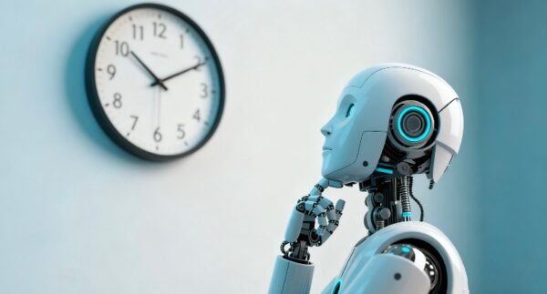 AI robot is reading time
