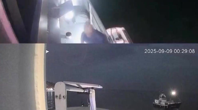 Humanitarian aid ship exploded