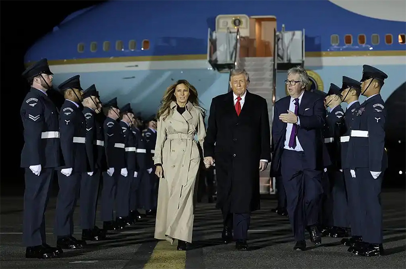 Trump and his wife visit the UK