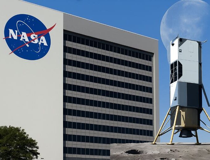 NASA and moon lander