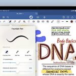 Goodnote taking on tablet with fountain pen tool options
