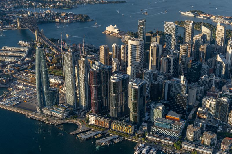 Aerial view of sydney skyline